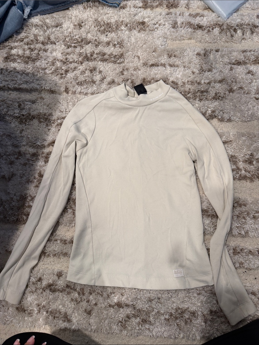 G-Star Long Sleeve Crewneck Top in Light Beige